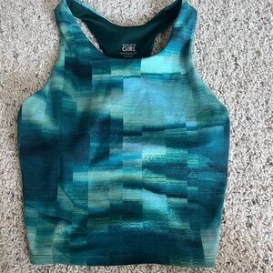 Athleta Blue-Green Patterned Tank Top